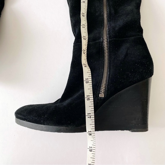 FRANCO SARTO 6.5 Black Suede Wedge Boots - Picture 9 of 11